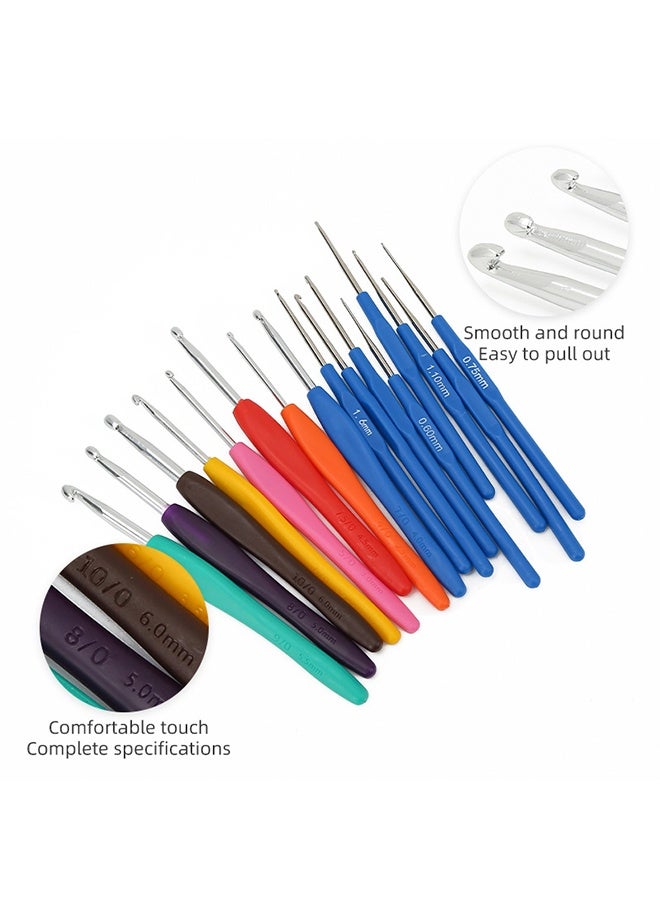 HAVEN 53PCS Crochet Hooks Set, with Carry Bag, Needles, Color Stitch Markers, Measure Tape Beginners Crochet Hook Set for Crochet Art, DIY Crafting, Multicolor, With Transparent Case - Image 2